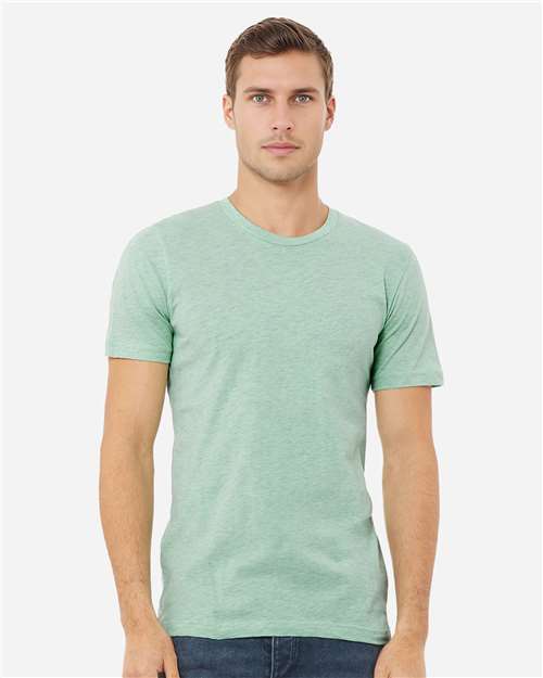 Bella+Canvas BC3001CVC Unisex Heather CVC Short Sleeve Tee - Heather Prism Mint - model front