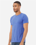 Bella+Canvas 3001CVC Unisex Heather CVC Short Sleeve Tee - Heather Columbia Blue - model side
