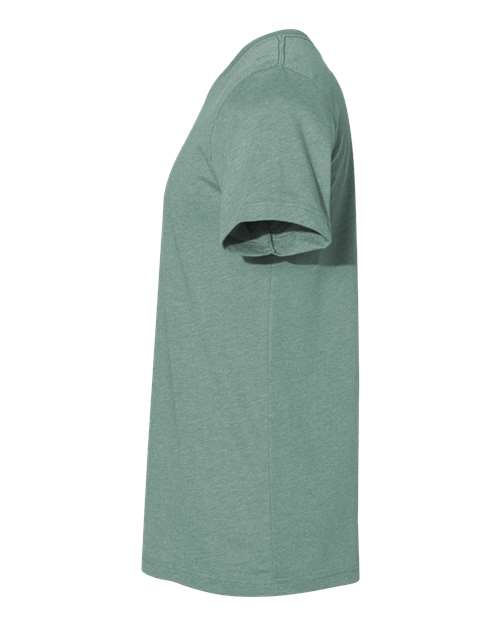 Bella+Canvas 3001CVC Unisex Heather CVC Short Sleeve Tee - Heather Dusty Blue - side
