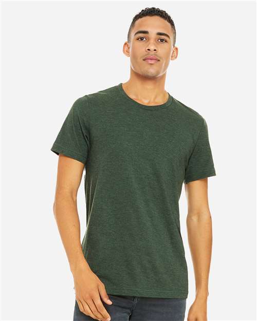 Bella+Canvas 3001CVC Unisex Heather CVC Short Sleeve Tee - Heather Forest - model front