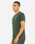 Bella+Canvas 3001CVC Unisex Heather CVC Short Sleeve Tee - Heather Forest - model side