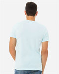 Bella+Canvas 3001CVC Unisex Heather CVC Short Sleeve Tee - Heather Ice Blue - model back