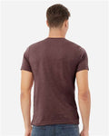 Bella+Canvas 3001CVC Unisex Heather CVC Short Sleeve Tee - Heather Maroon - model back