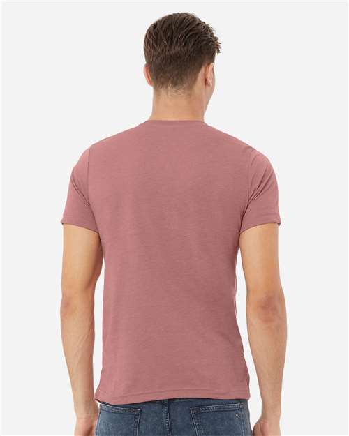 Bella+Canvas 3001CVC Unisex Heather CVC Short Sleeve Tee - Heather Mauve - model back