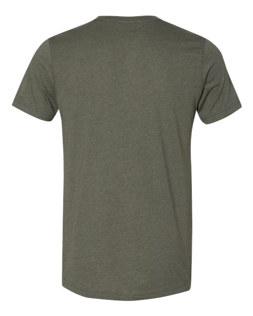 Bella+Canvas 3001CVC Unisex Heather CVC Short Sleeve Tee - Heather Military Green - back