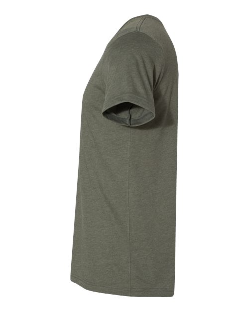 Bella+Canvas 3001CVC Unisex Heather CVC Short Sleeve Tee - Heather Military Green - side