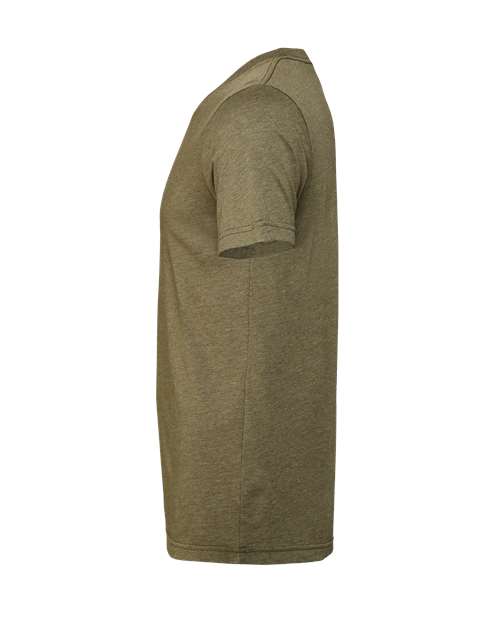 Bella+Canvas 3001CVC Unisex Heather CVC Short Sleeve Tee - Heather Olive - side
