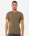 Bella+Canvas 3001CVC Unisex Heather CVC Short Sleeve Tee - Heather Olive - model front