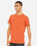 Bella+Canvas 3001CVC Unisex Heather CVC Short Sleeve Tee - Heather Orange - model side