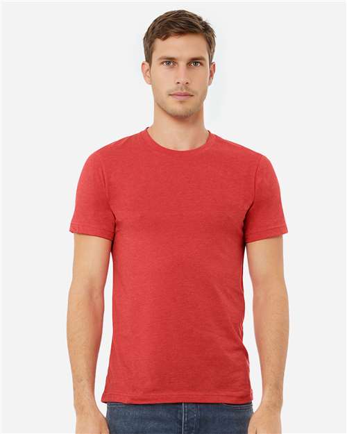 Bella+Canvas BC3001CVC Unisex Heather CVC Short Sleeve Tee - Heather Red - model front