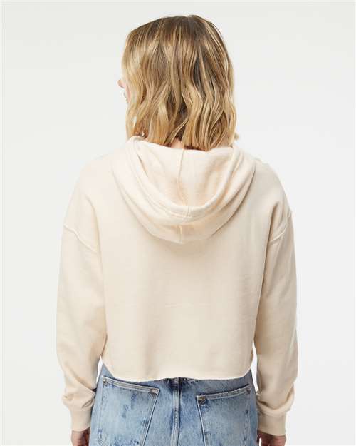 Independent Trading Co. AFX64CRP Women’s Lightweight Crop Hooded Sweatshirt - Bone - model back