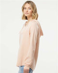 Independent Trading Co. PRM2500 Women’s Lightweight California Wave Wash Hooded Sweatshirt - Blush - model side