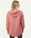 Independent Trading Co. PRM2500 Women’s Lightweight California Wave Wash Hooded Sweatshirt - Dusty Rose - model back