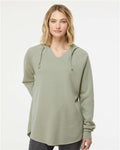 Independent Trading Co. PRM2500 Women’s Lightweight California Wave Wash Hooded Sweatshirt - Sage - model front