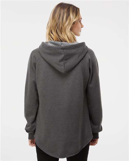 Independent Trading Co. PRM2500 Women’s Lightweight California Wave Wash Hooded Sweatshirt - Shadow - model back