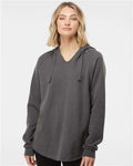 Independent Trading Co. PRM2500 Women’s Lightweight California Wave Wash Hooded Sweatshirt - Shadow - model front