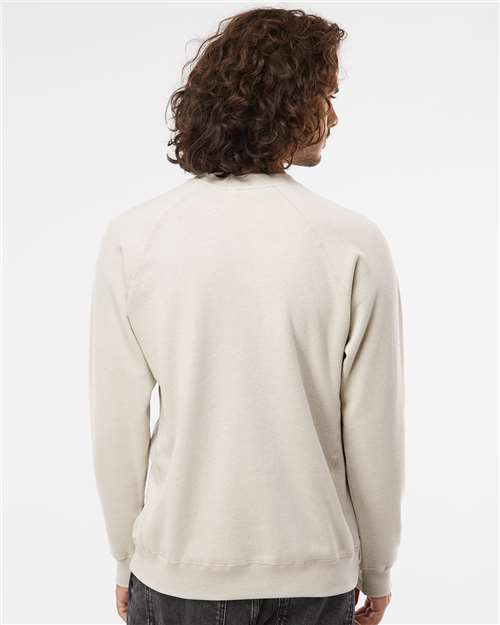 Independent Trading Co. PRM30SBC Unisex Special Blend Raglan Crewneck Sweatshirt - Stone Heather - model back