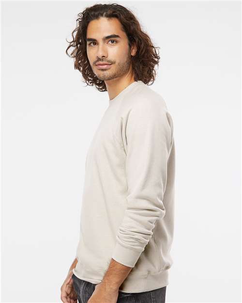 Independent Trading Co. PRM30SBC Unisex Special Blend Raglan Crewneck Sweatshirt - Stone Heather - model side