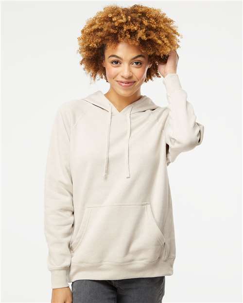 Independent Trading Co. PRM33SBP Unisex Special Blend Raglan Hooded Sweatshirt - Stone Heather - model front