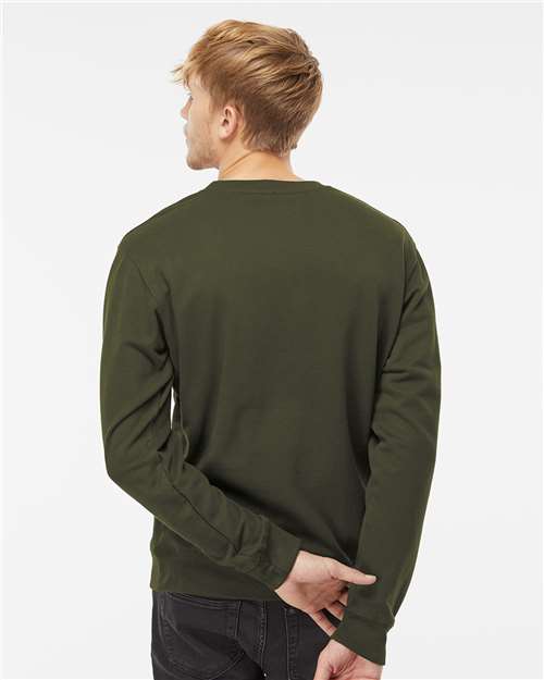 Independent Trading Co. SS3000 Midweight Crewneck Sweatshirt - Army - model back