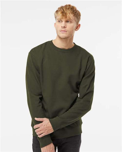 Independent Trading Co. SS3000 Midweight Crewneck Sweatshirt - Army - model front