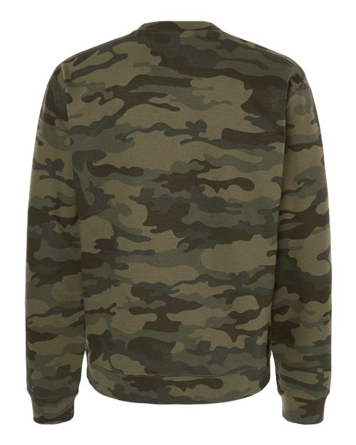 Independent Trading Co. SS3000 Midweight Crewneck Sweatshirt - Forest Camo - back