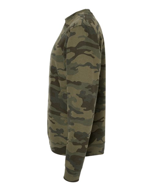 Independent Trading Co. SS3000 Midweight Crewneck Sweatshirt - Forest Camo - side
