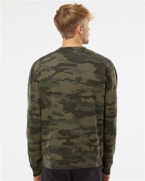 Independent Trading Co. SS3000 Midweight Crewneck Sweatshirt - Forest Camo - model back