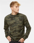 Independent Trading Co. SS3000 Midweight Crewneck Sweatshirt - Forest Camo - model front