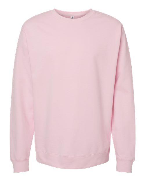 Independent Trading Co. SS3000 Midweight Crewneck Sweatshirt - Light Pink - flat front