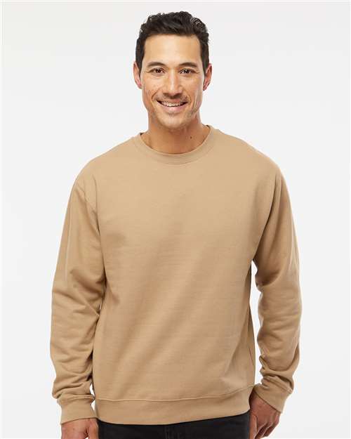 Independent Trading Co. SS3000 Midweight Crewneck Sweatshirt - Sandstone - model front