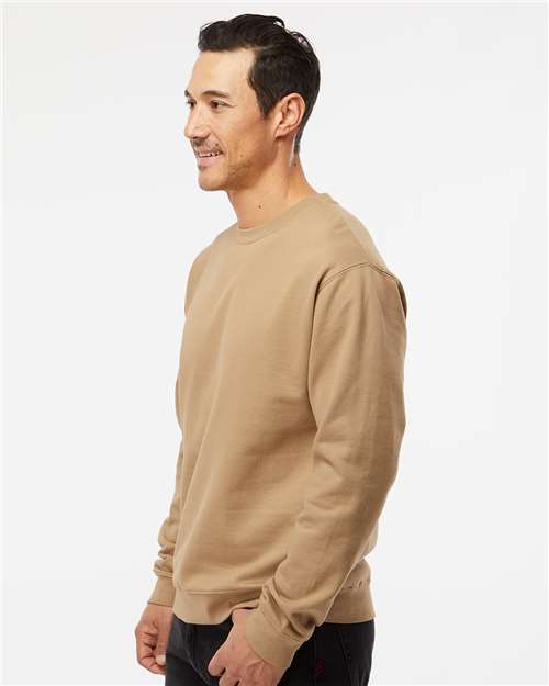 Independent Trading Co. SS3000 Midweight Crewneck Sweatshirt - Sandstone - model side