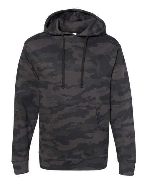 Independent Trading Co. SS4500 Midweight Hooded Sweatshirt - Black Camo - flat front