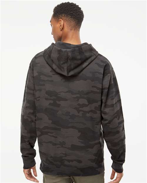 Independent Trading Co. SS4500 Midweight Hooded Sweatshirt - Black Camo - model back
