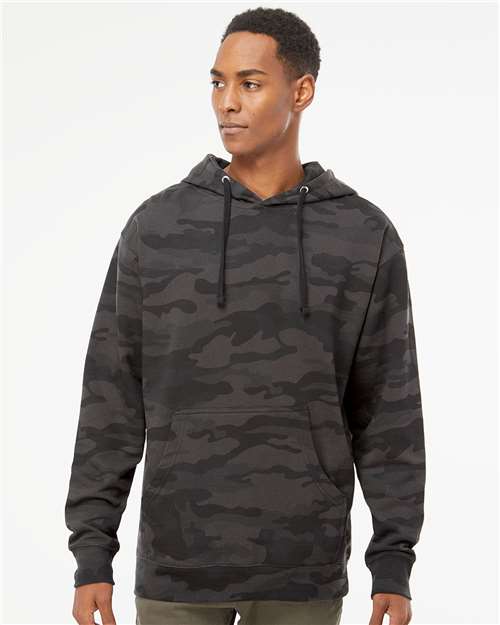 Independent Trading Co. SS4500 Midweight Hooded Sweatshirt - Black Camo - model front