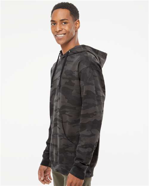 Independent Trading Co. SS4500 Midweight Hooded Sweatshirt - Black Camo - model side