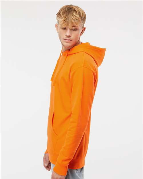 Independent Trading Co. SS4500 Midweight Hooded Sweatshirt - Safety Orange - model side