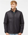 Independent Trading Co. EXP100PFZ Men's Puffer Jacket - Black - model front