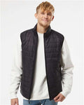 Independent Trading Co. EXP120PFV Men's Puffer Vest - Black - model front