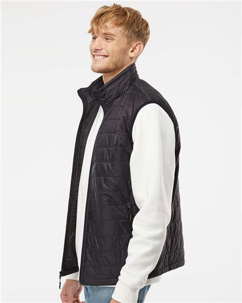 Independent Trading Co. EXP120PFV Men's Puffer Vest - Black - model side