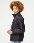 Independent Trading Co. EXP200PFZ Women's Puffer Jacket - Black - model side