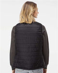 Independent Trading Co. EXP220PFV Women's Puffer Vest - Black - model back