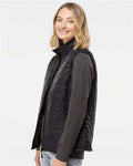 Independent Trading Co. EXP220PFV Women's Puffer Vest - Black - model side