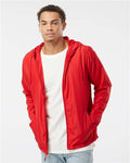 Independent Trading Co. EXP54LWZ Men's Lightweight Windbreaker Full-Zip Jacket - Red - model front