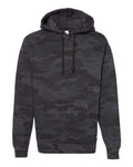 Independent Trading Co. IND4000 Heavyweight Hooded Sweatshirt - Black Camo - flat front