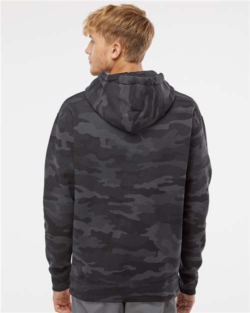 Independent Trading Co. IND4000 Heavyweight Hooded Sweatshirt - Black Camo - model back