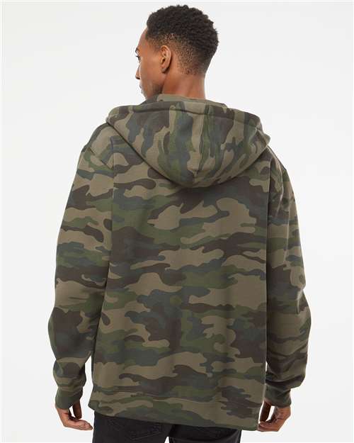 Independent Trading Co. IND4000Z Unisex Heavyweight Full-Zip Hooded Sweatshirt - Forest Camo - model back