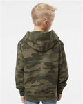 Independent Trading Co. SS4001Y Youth Midweight Hooded Sweatshirt - Forest Camo - model back