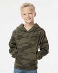 Independent Trading Co. SS4001Y Youth Midweight Hooded Sweatshirt - Forest Camo - model front