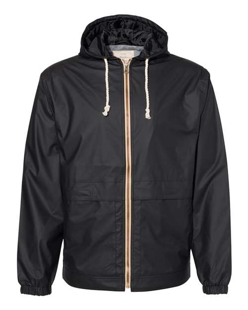 Weatherproof 193910 Unisex Vintage Hooded Rain Jacket - Black - front